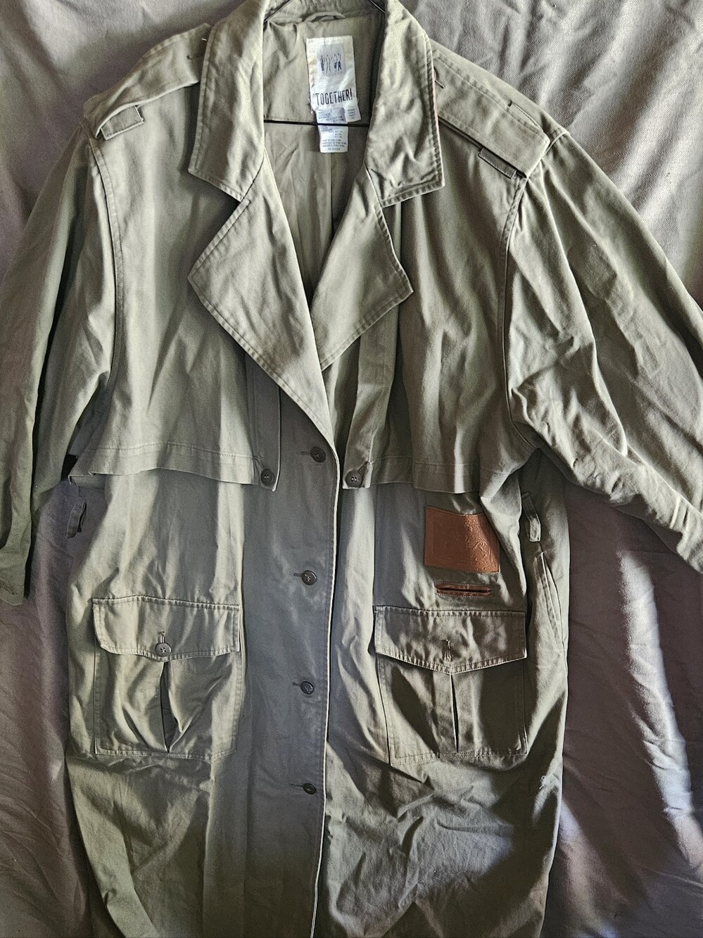 Together Olive Green Trench Coat